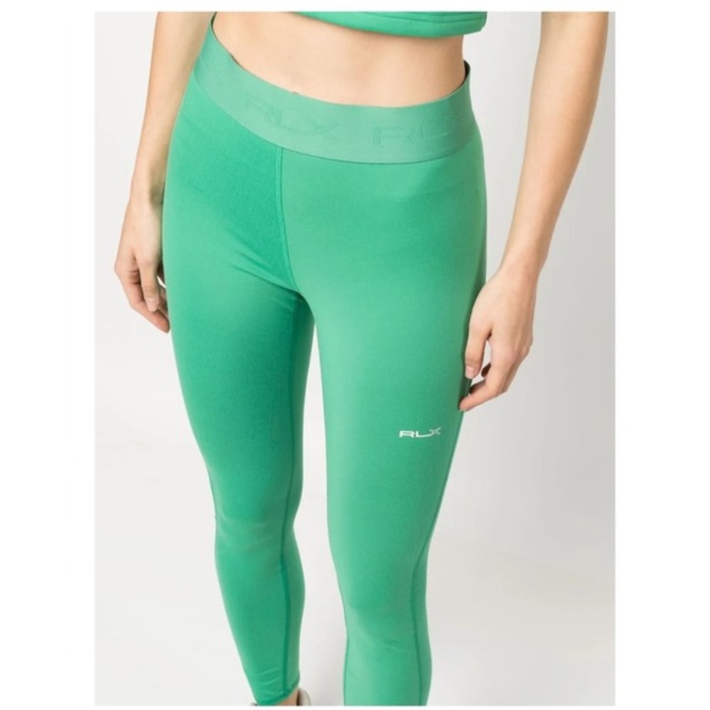 RLX Ralph Lauren Cropped Leggings High Waist Activewear Athletic Green